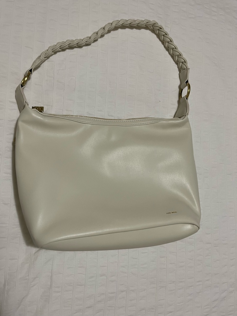 Pixie Mood Ivory Braided-Handle Shoulder Bag